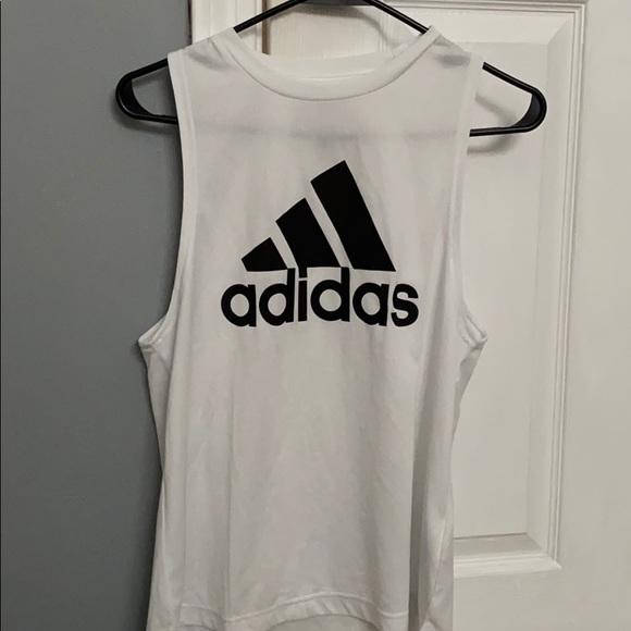 adidas white tank